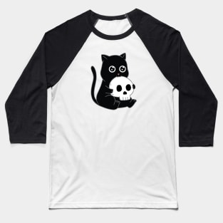 Cat cute and skull Baseball T-Shirt